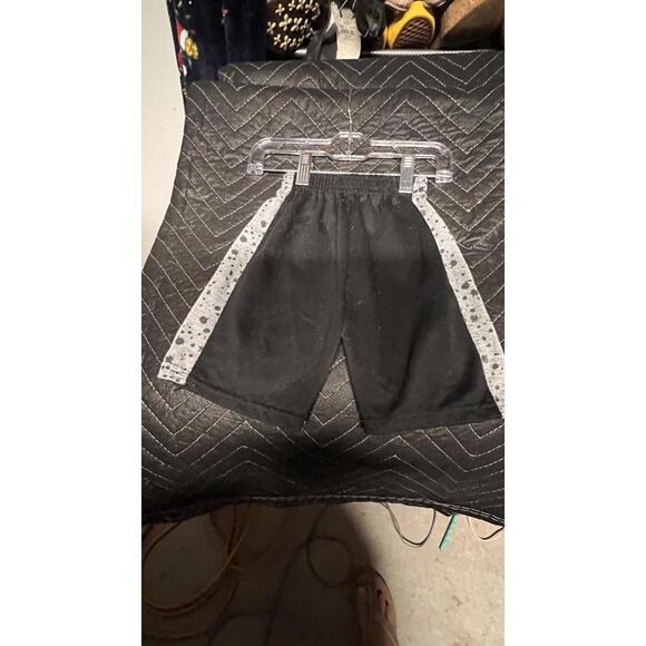 Boys Black Athletic Shorts with Star Pattern Side Panels - Picture 1 of 3